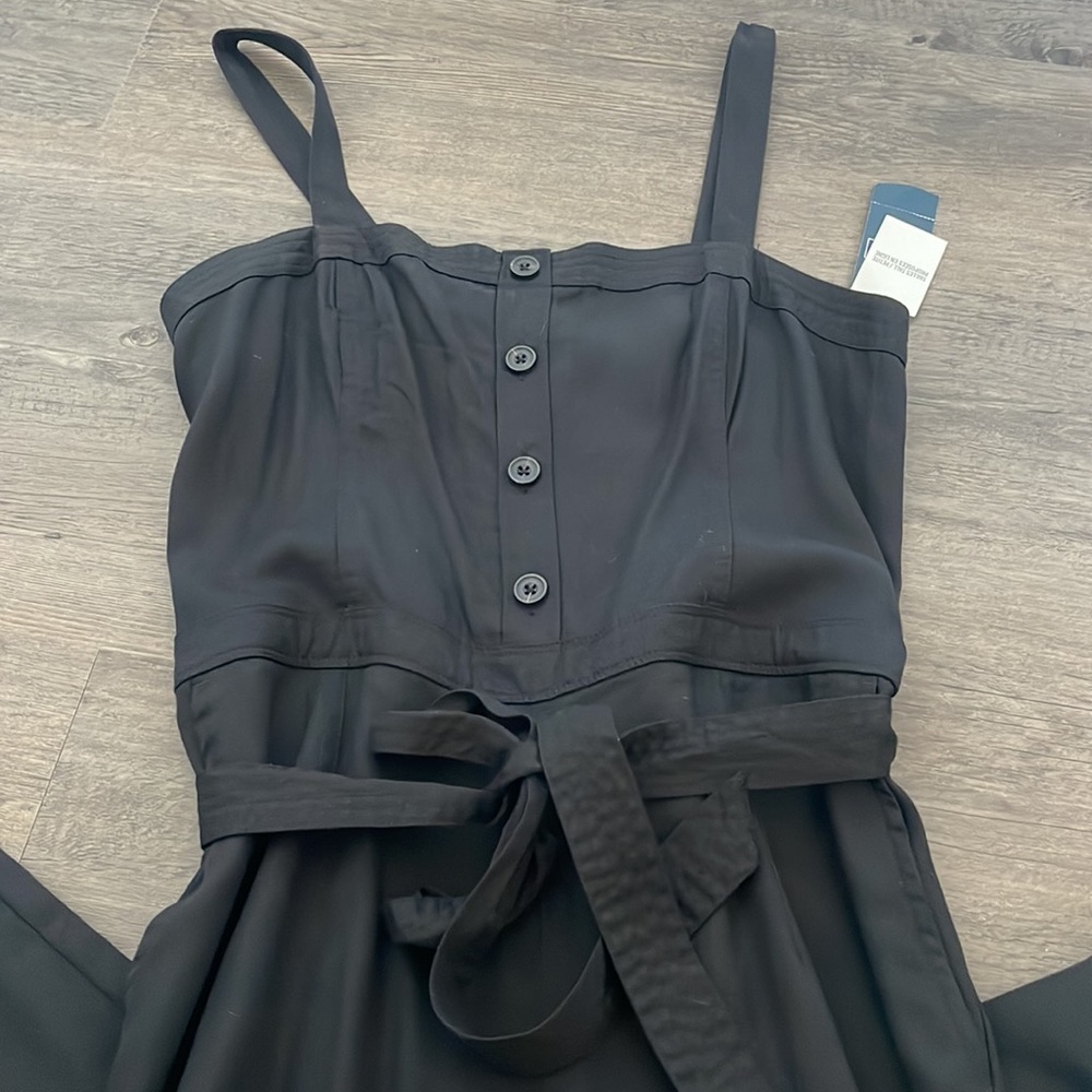 Black tie waist jumpsuit